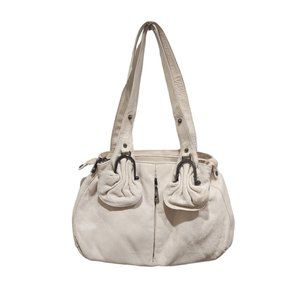 Silver Rose Women's Leather White Bag